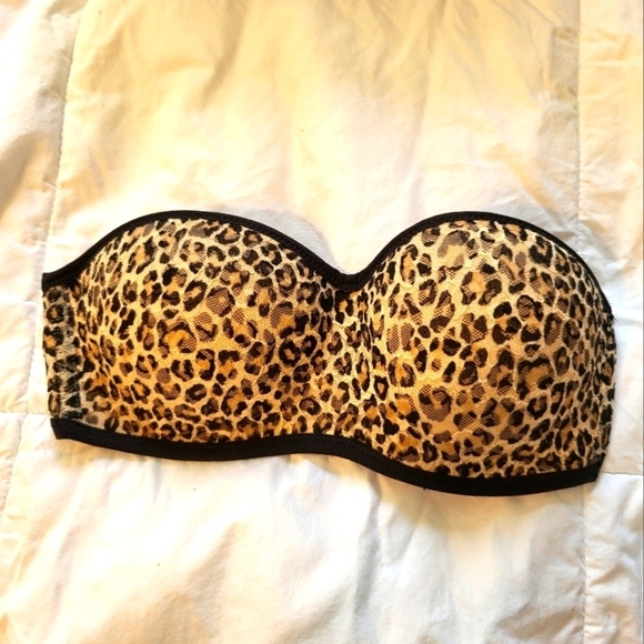 Pink Victoria Secret XS-TP Leopard print Bandeau - Picture 1 of 7